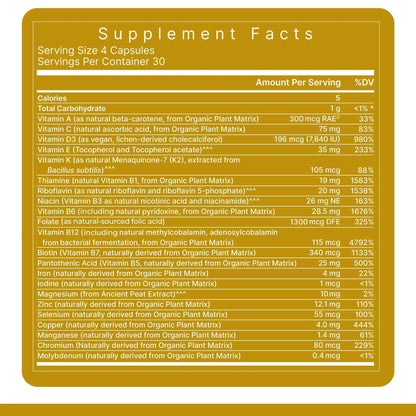 Premier Research Labs Multi-Vitamin - Immune, Brain & Heart Support | with Prebiotics and Postbiotics | Vegan Capsules for Men & Women Premier Research Labs