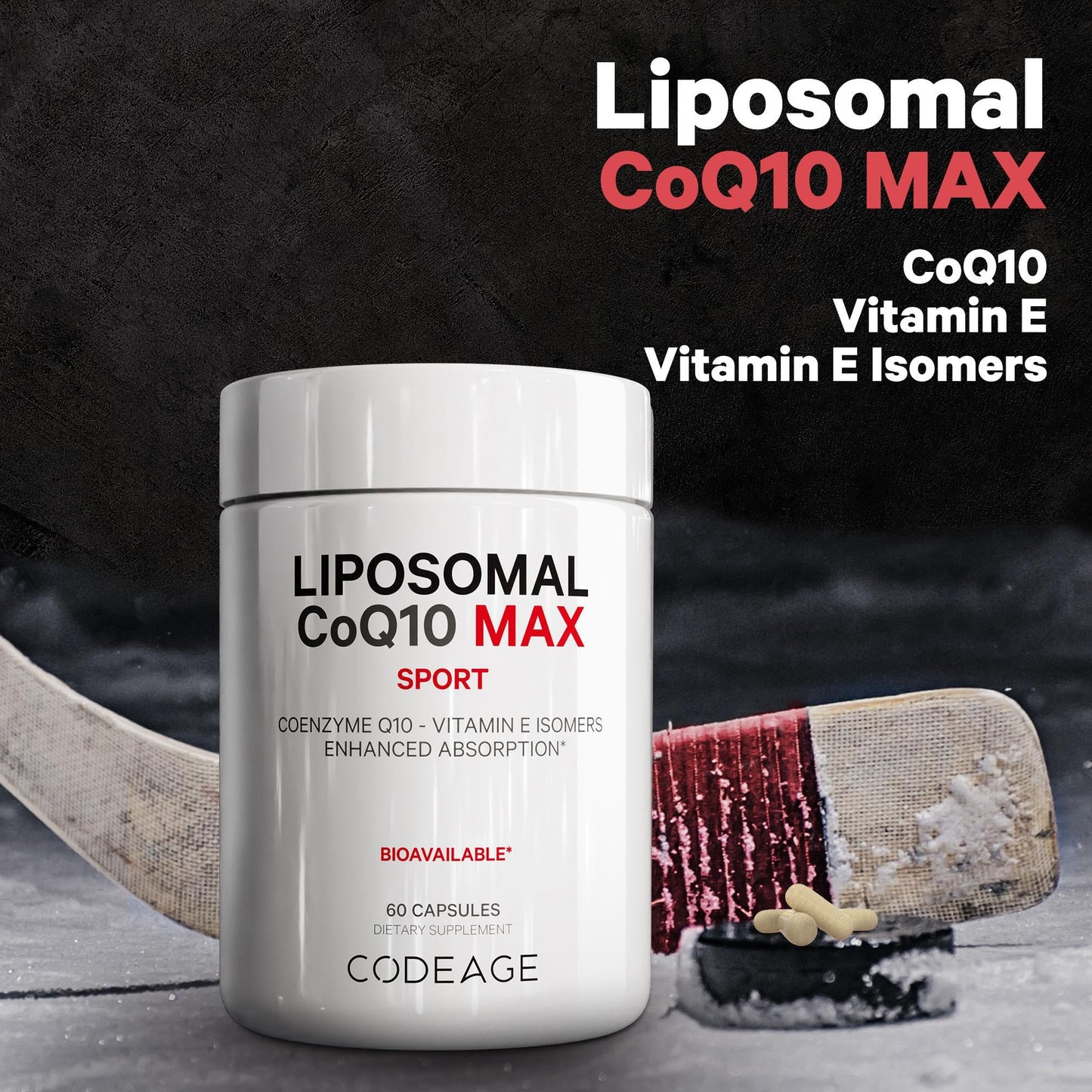 Codeage Liposomal CoQ10 Max Supplement - 250 mg Coenzyme Q10 with Vitamin E Isomers Tocopherols - 2-Month Supply - 1 Capsule Per Serving - Liposomal Delivery - Non-GMO, Gluten-Free - 60 Capsules CodeageBuy Supplements Australia