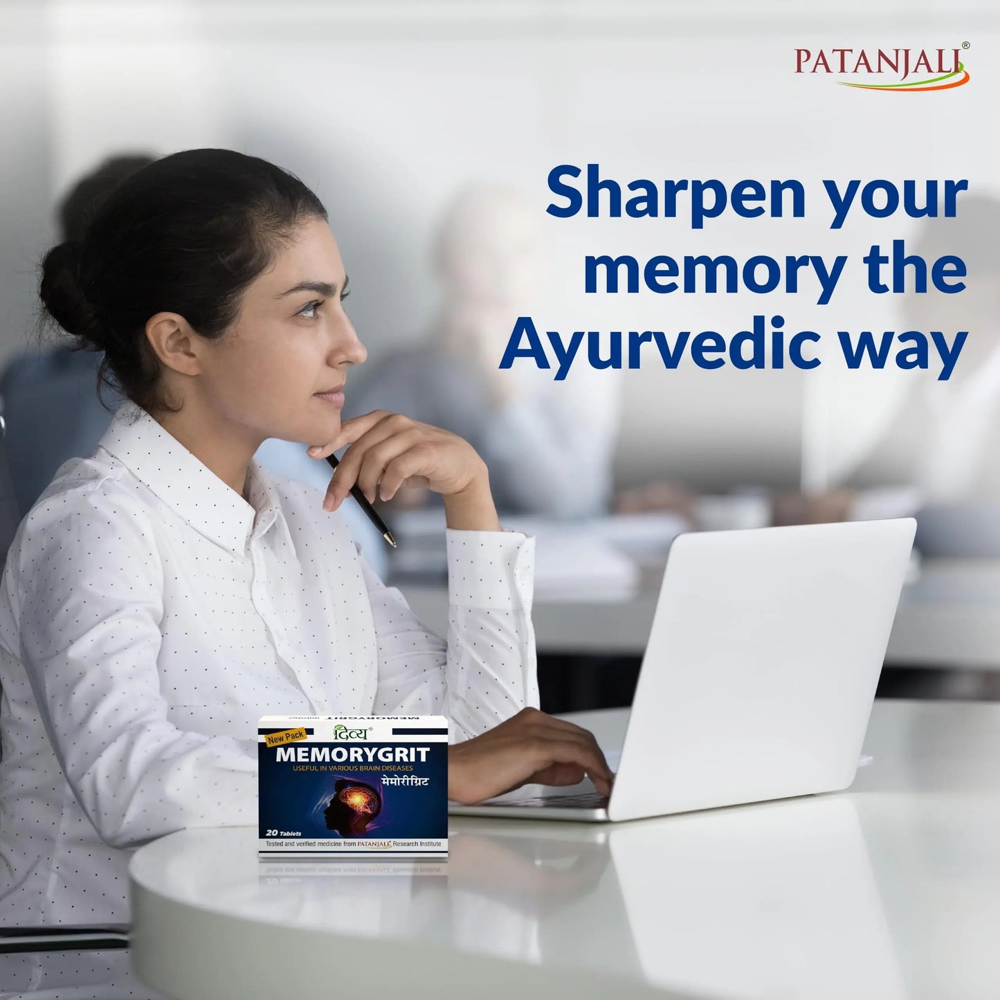 Patanjali Divya Memorygrit 20 Tablets Ayurvedic Supplement for Memory Focus and Brain Health Support (Pack of 1) patanjaliBuy Supplements Australia