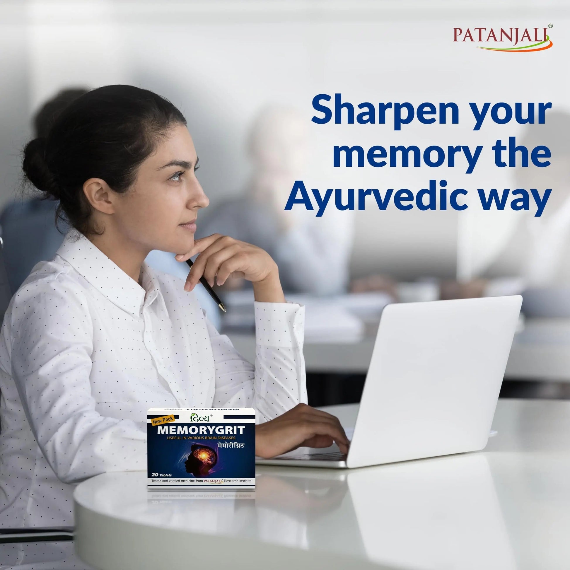 Patanjali Divya Memorygrit 20 Tablets Ayurvedic Supplement for Memory Focus and Brain Health Support (Pack of 1) patanjaliBuy Supplements Australia