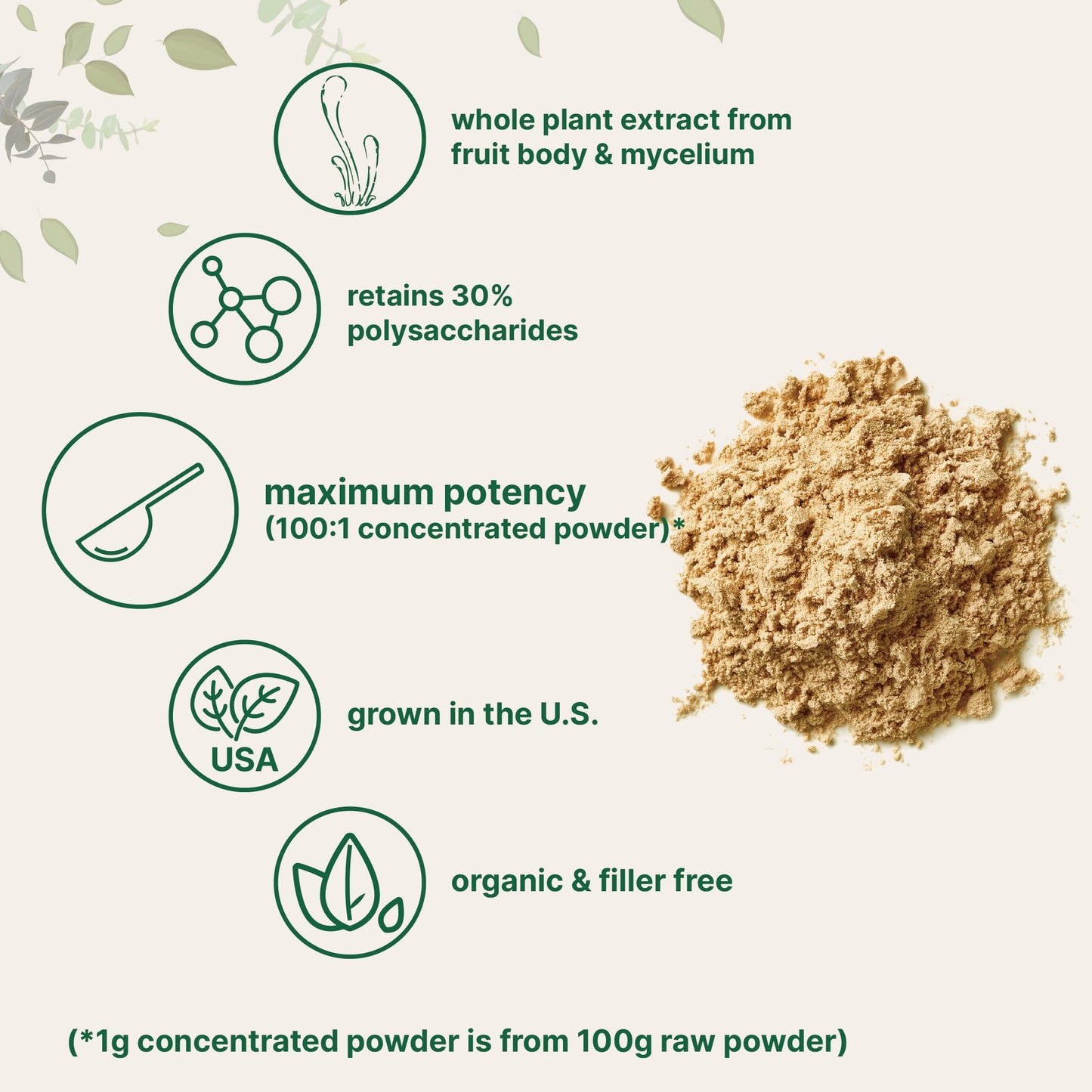 Organic Cordyceps Mushroom Extract Powder, 8 Ounces | Sustainably US Grown Micro IngredientsBuy Supplements Australia