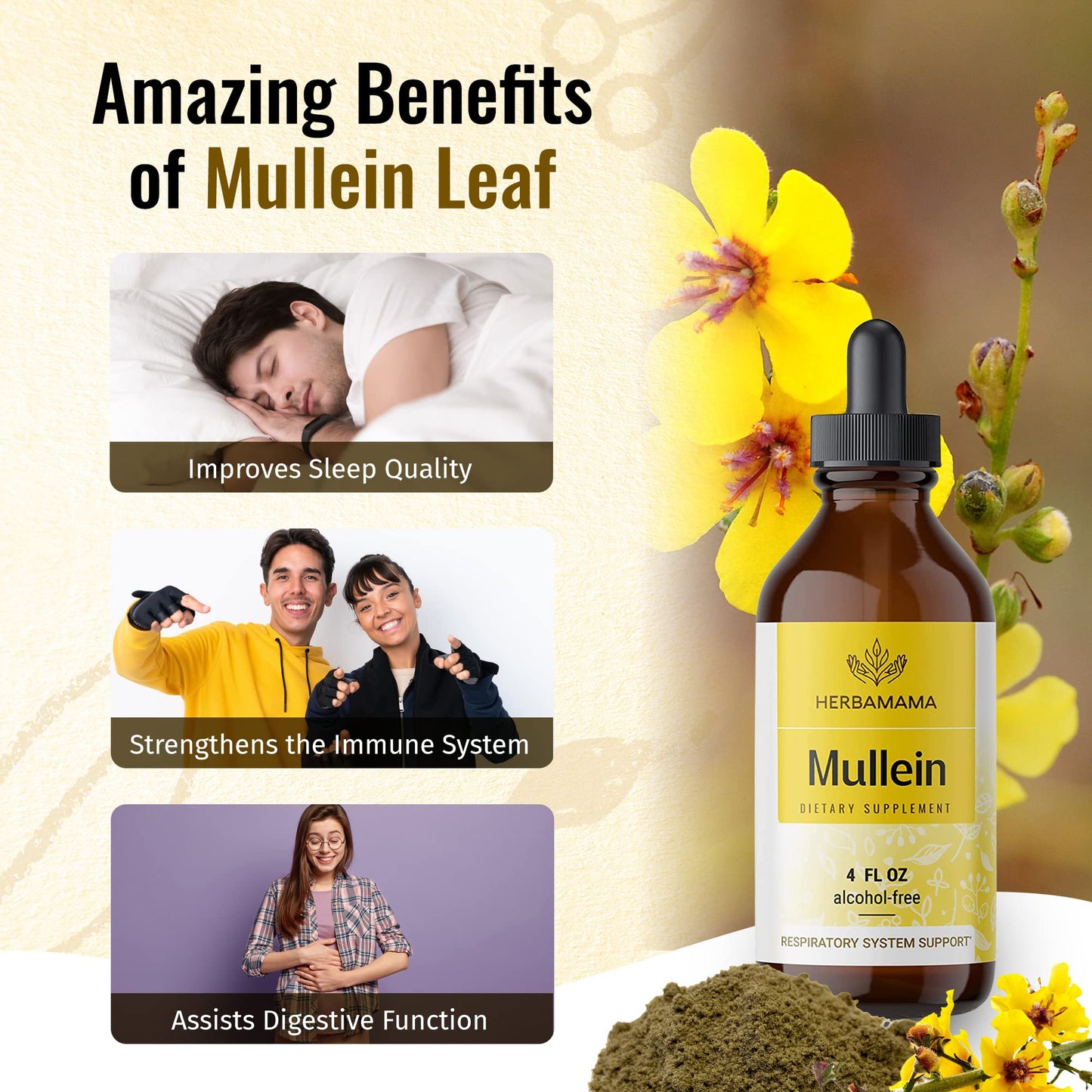 Mullein Leaf Tincture - Lung Cleanse - Vegan Mullein Drops - Lung Detox HERBAMAMABuy Supplements Australia
