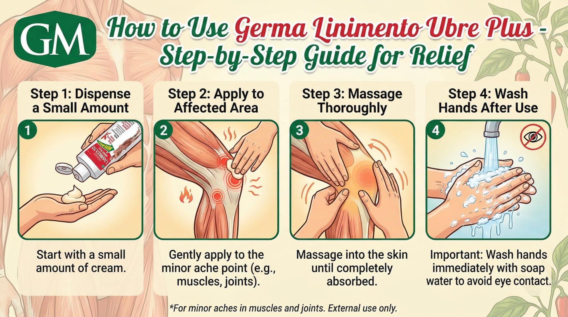 Germa Liniment Udder Plus. Natural Topical Analgesic Ointment. Relief for Pain and Aches in Joints and Back. With Chile Extract. 6 oz. Pack of 3 GermaBuy Supplements Australia