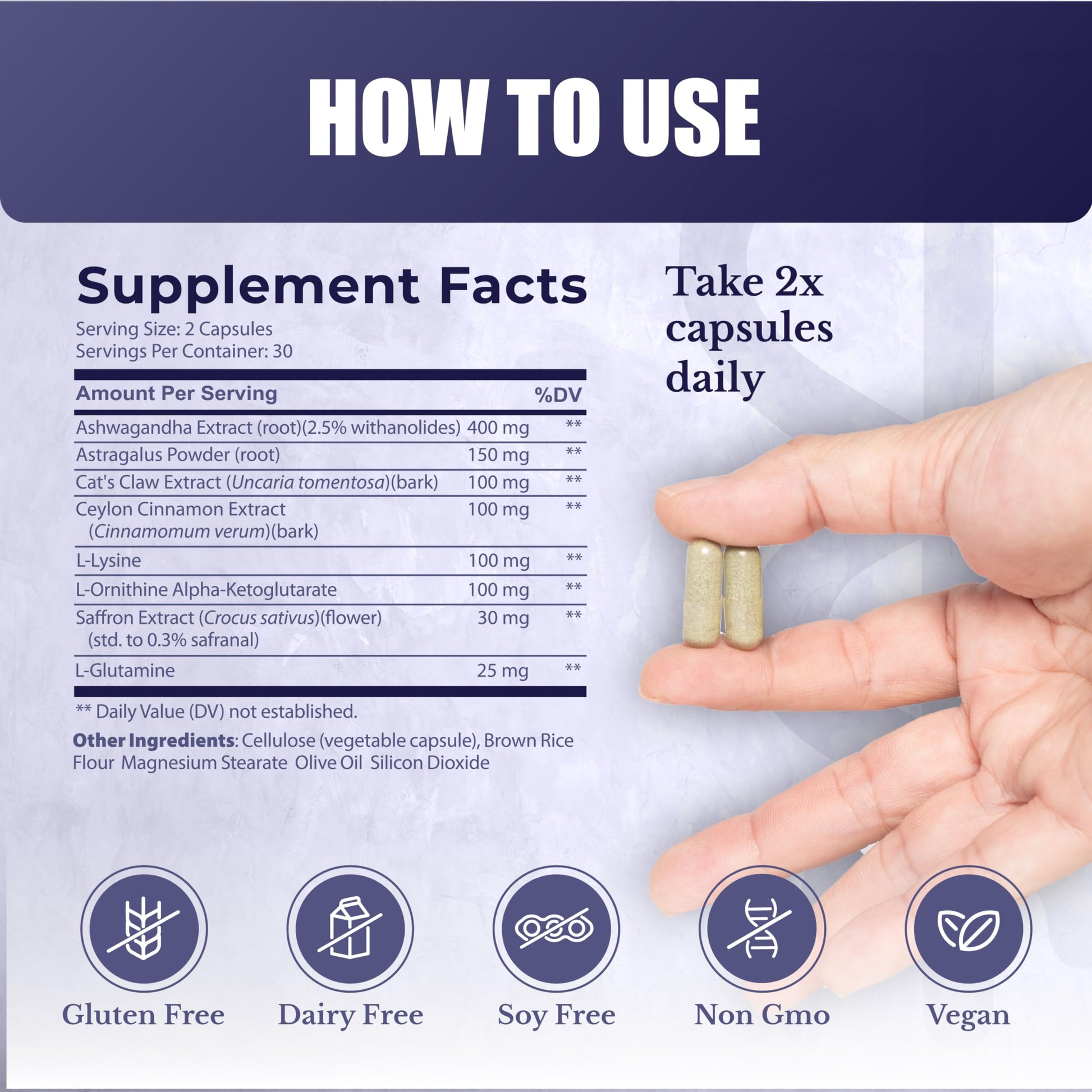 NATION HEALTH MD ActiveSpan - Longevity Supplement for Anti Aging - with Ashwagandha Extract, Astragalus, Cat's Claw, Ceylon Cinnamon, L-Lysine, L-Glutamine & More - 60 Capsules NATION HEALTH MDBuy Supplements Australia