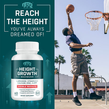 BIOTEQUELAB Height Growth Maximizer, Calcium, Vitamin D3 and Zinc Blend Pills, Bone Growth Supplement for Kids and Teens, Bone Strength, Density Support, GMO-Free, Gluten-Free, Made in USA, 60 Caps BTQ BIOTEQUE LABBuy Supplements Australia