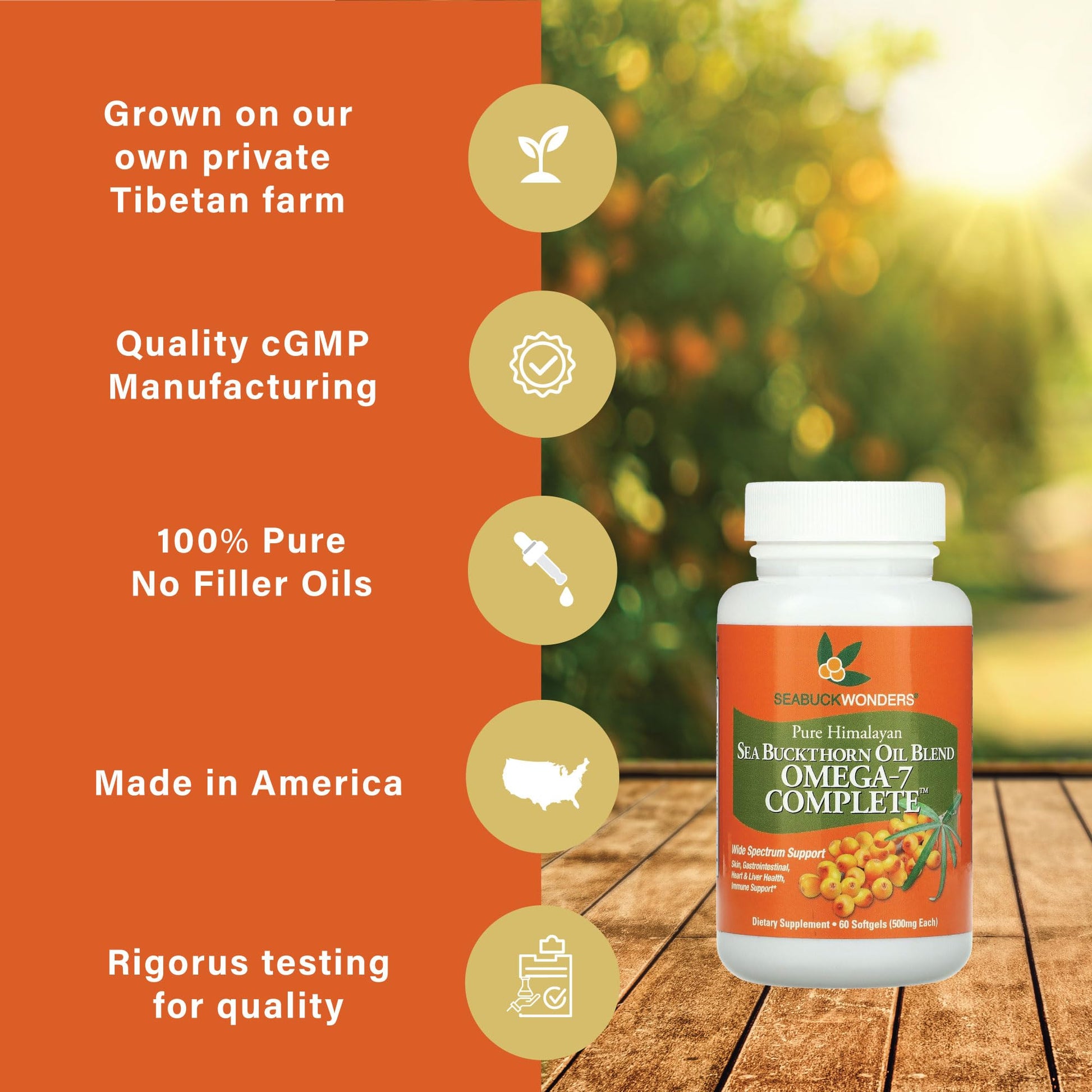 SeabuckWonders Sea Buckthorn Oil Blend, Omega-7 Complete, Max Potency, 120 Count SEABUCKWONDERSBuy Supplements Australia