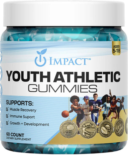 Youth Athletic Gummies – Kids Multivitamin Gummies with Essential Nutrients, Immune & Energy Support, Vegan & Gelatin-Free IMPACT