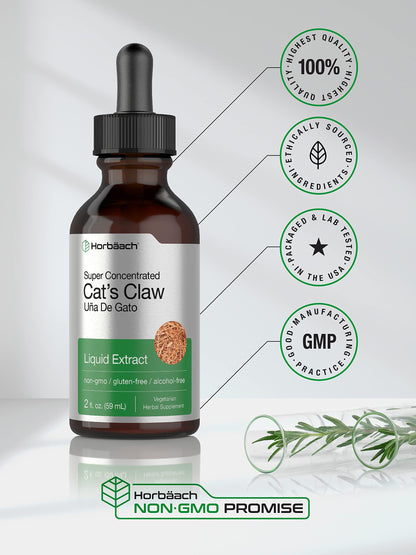 Cats Claw Herb Extract Tincture | 2 Fl Oz | Alcohol Free | Vegetarian, Non-GMO, Gluten HorbäachBuy Supplements Australia