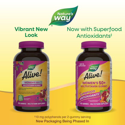 Nature's Way Alive! Women's 50+ Daily Gummy Multivitamins, Women's Supplements, Supports Healthy Heart, Brain & Bones Nature's WayBuy Supplements Australia