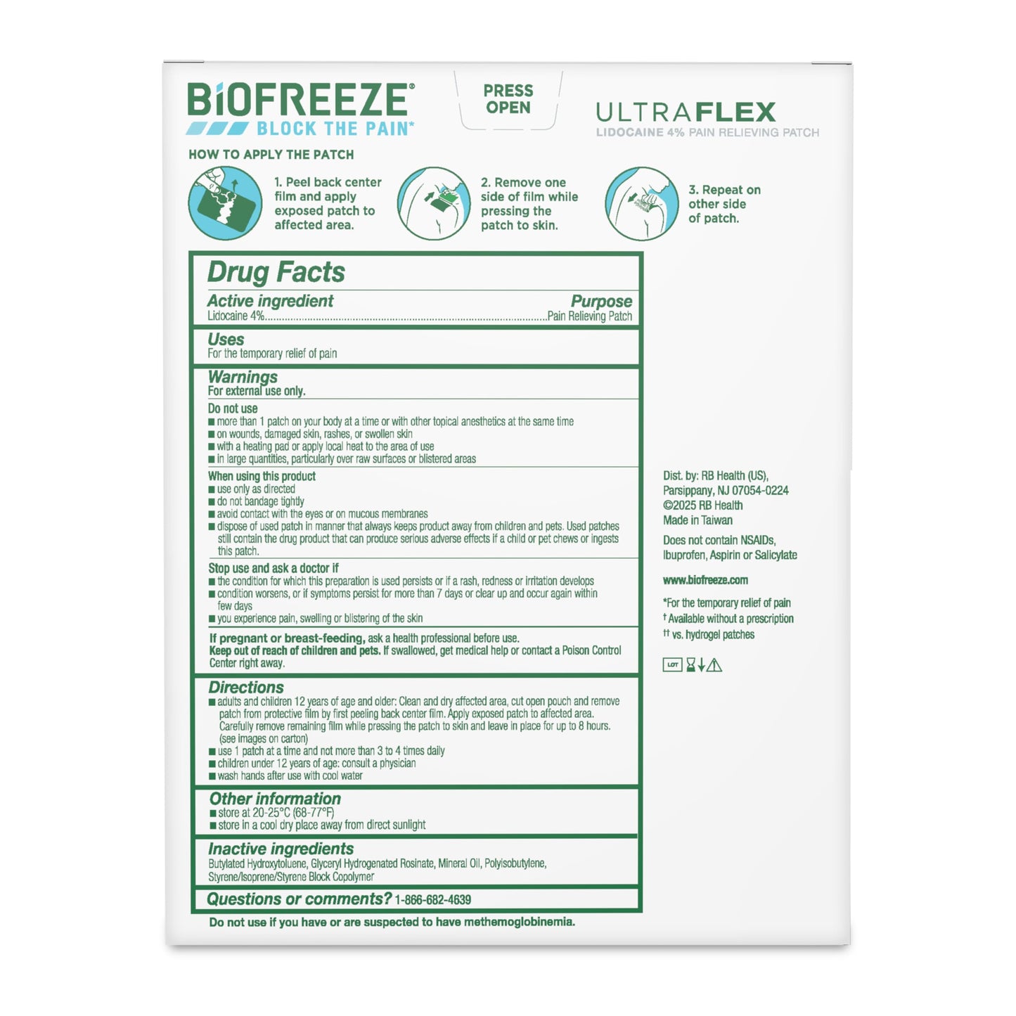 Biofreeze Ultraflex Maximum Strength 4% Lidocaine Patches, Non-Menthol, Flexible Pain Relief Patch for Lower Back, Lidocaine Patch for Neck, Knee, Shoulder, 4 Large Pain Patches BiofreezeBuy Supplements Australia