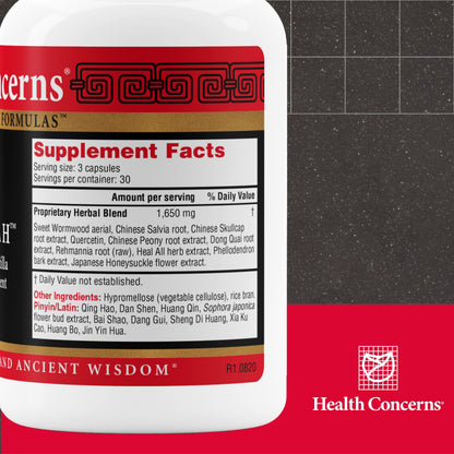 Health Concerns Formula H – Blood Circulation & Vascular Support – Vein Health Supplement – Herbal Formula with Quercetin & Skullcap Root – Chinese Traditional Medicine – 90 Capsules Health ConcernsBuy Supplements Australia