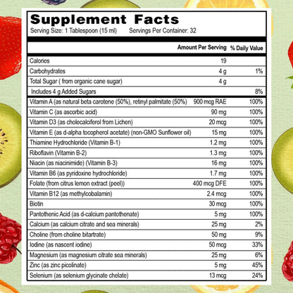 Go Healthy Liquid Vitamins for Women, Men, Teens | Vegan Vitamin & Mineral | High Absorption | Premium Liquid Multivitamin | Go Healthy Natural