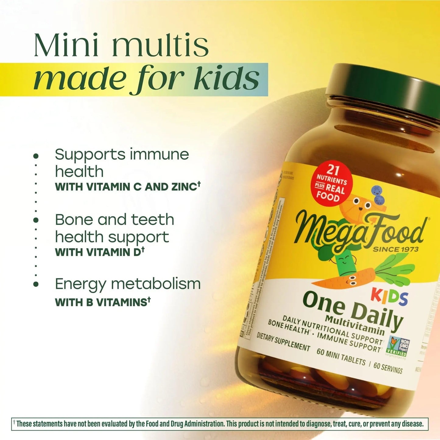 MegaFood Kids One Daily Multivitamin - Convenient Mini Multivitamin for Kids - with Zinc, Vitamins C, B & D MegaFoodBuy Supplements Australia