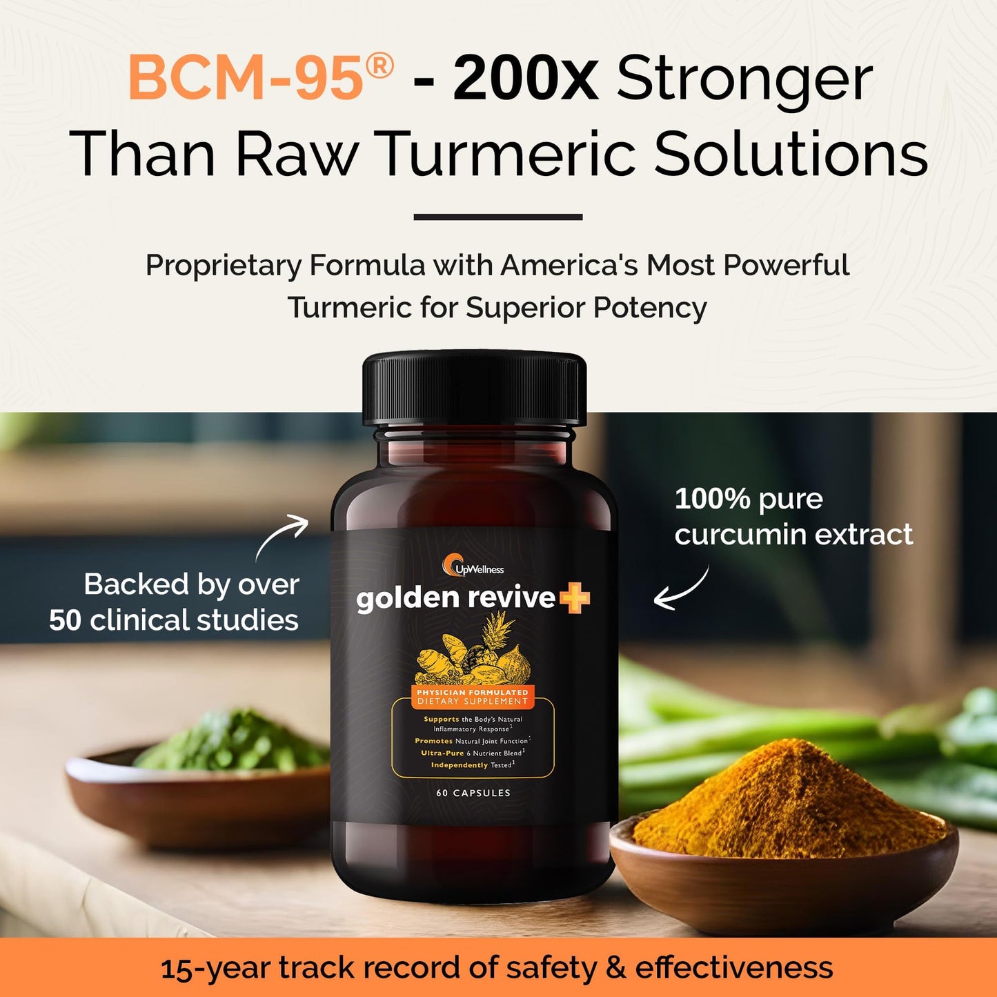 UpWellness Golden Revive + Joint Support Supplement Featuring Turmeric with Black Pepper, Quercetin, and Magnesium- Turmeric Boswellia Supplement