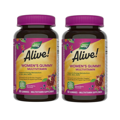 Nature's Way Alive! Women’s Gummy Multivitamin, 16 Vitamins & Minerals, Energy Metabolism*, Hair Skin & Nails Nature's Way