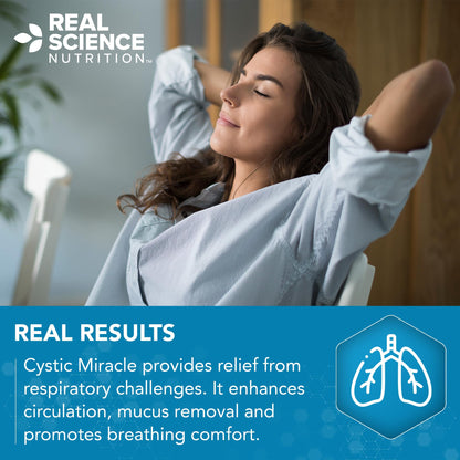 Real Science Cystic Miracle - Lung Support Supplement for Breathing Support and Mucus Clearance – with Vinitrox & GABA to Help Clear Lungs and Aid Respiratory Health, Made in USA, 60 Caps Real Science NutritionBuy Supplements Australia
