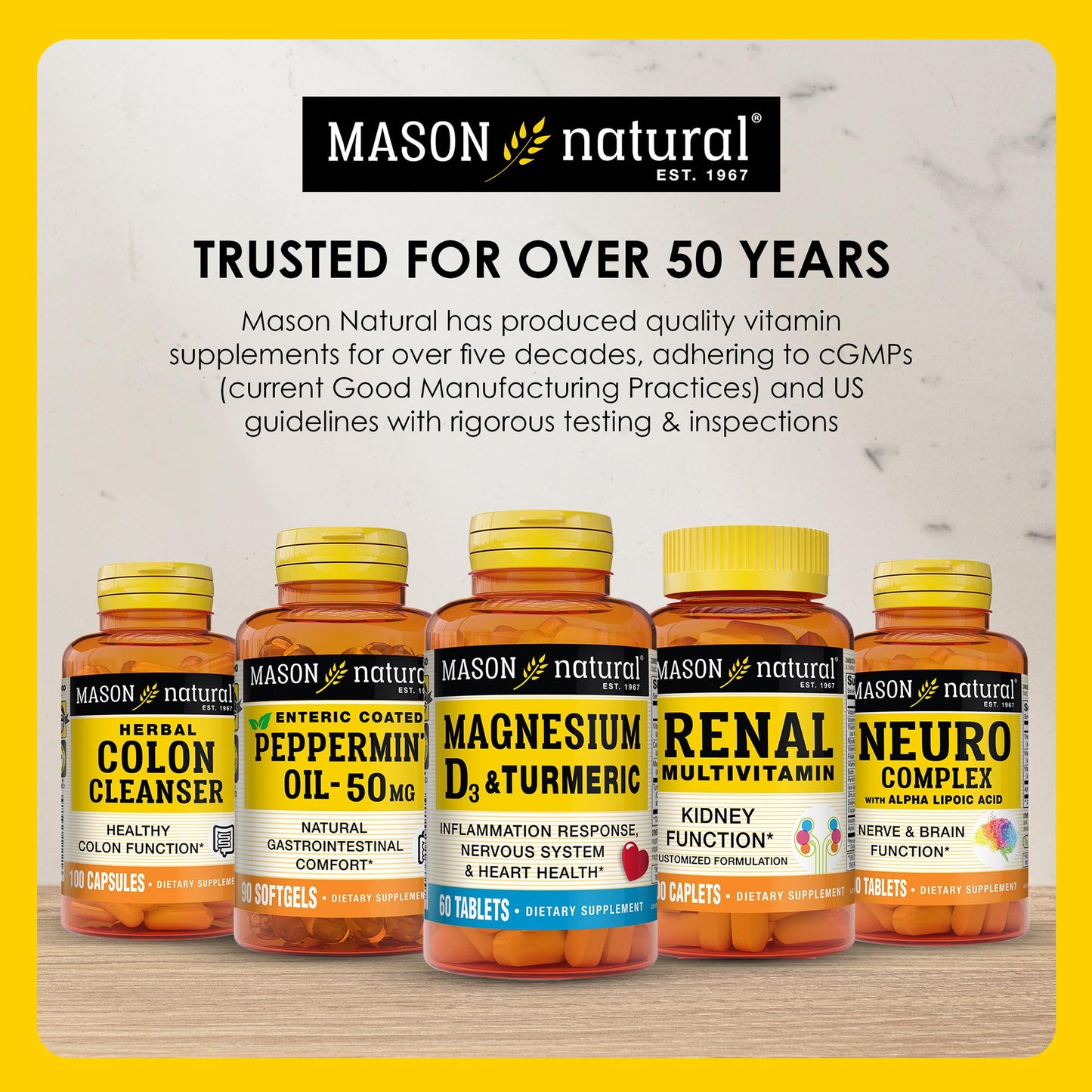 MASON NATURAL Mini Multi Vitamins with Iron, Vitamins A, C, D, E, B1, B2, B3, B6, B12, Folate and Calcium for Overall Health MASON NATURALBuy Supplements Australia