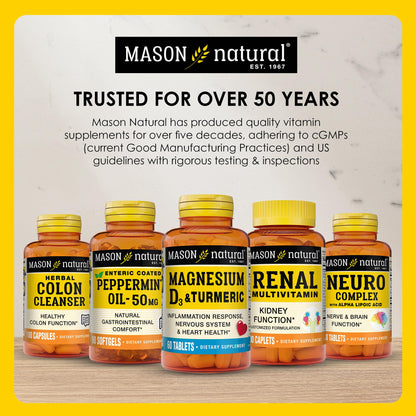 MASON NATURAL Mini Multi Vitamins with Iron, Vitamins A, C, D, E, B1, B2, B3, B6, B12, Folate and Calcium for Overall Health MASON NATURALBuy Supplements Australia