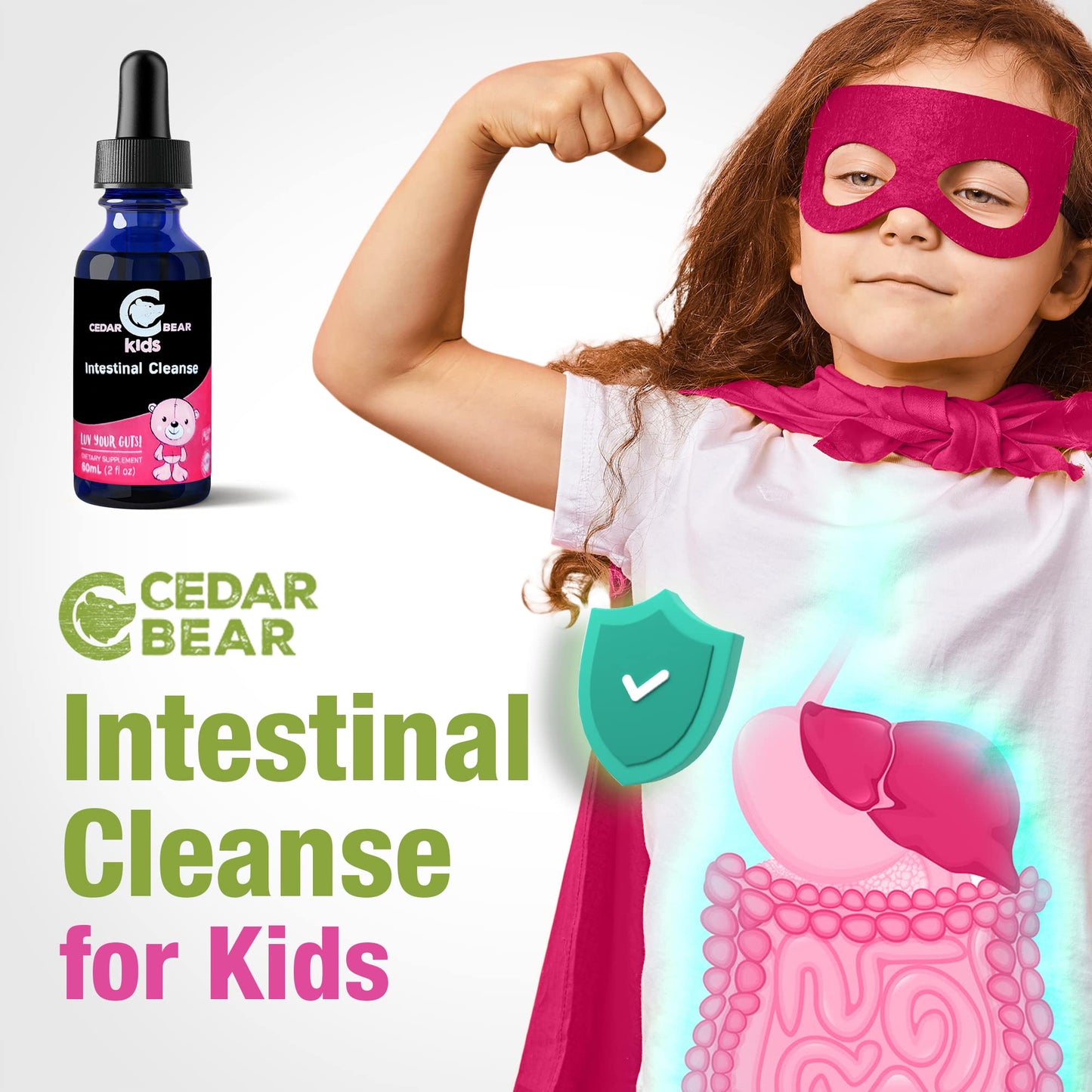 Cedar Bear - Intestinal Cleanse for Kids, Liquid Herbal Supplement for Detox Cleanse Cedar Bear NaturalesBuy Supplements Australia