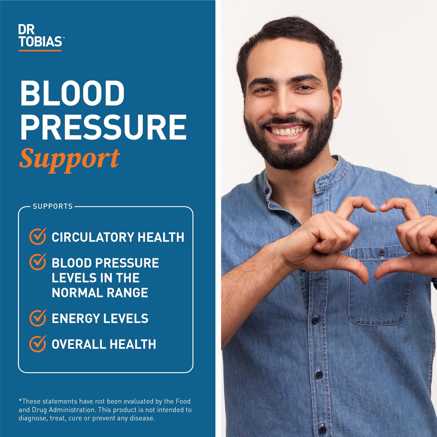 Dr. Tobias Blood Pressure Support Supplement with Hawthorn, Hibiscus Flower, Olive Leaf & Garlic, Supports Normal Circulatory Health with Vitamins C, B6, B12, Niacin, Folate & Herbs, 90 Capsules Dr. TobiasBuy Supplements Australia