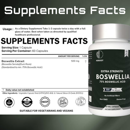 Heroot Boost Joint Mobility with 75% Extra Strength Boswellia Serrata Extract, 120 Capsules HerootBuy Supplements Australia