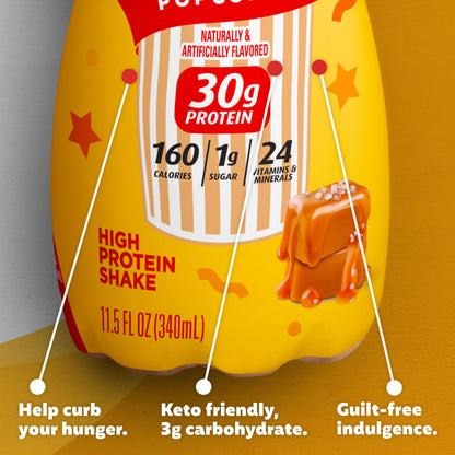 Premier Protein Shake Limited Edition Salted Caramel Popcorn, 30g 1g Sugar 24 Vitamins Premier ProteinBuy Supplements Australia