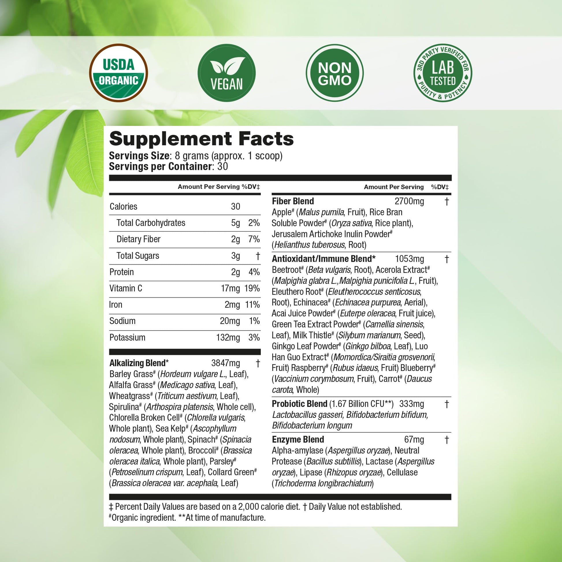 Super Greens Daily Greens Superfood Powder - Certified USDA Organic Green Powder Nested NaturalsBuy Supplements Australia