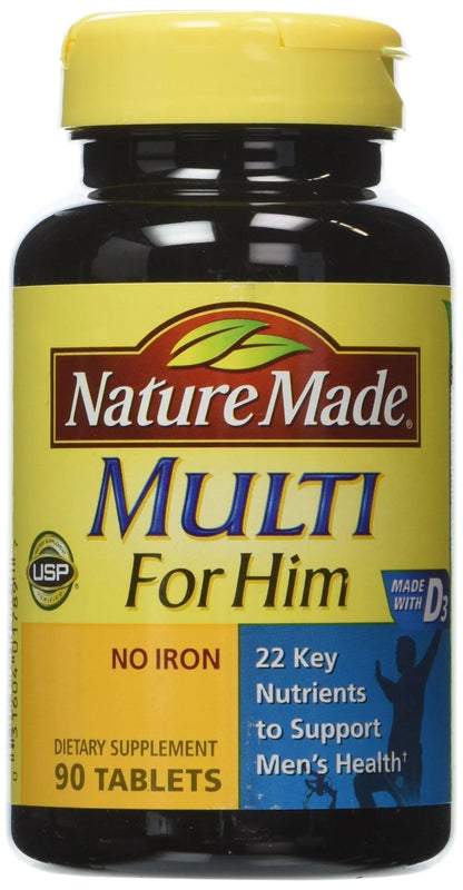 Nature Made Multivitamin For Him, Men's Multivitamin for Daily Nutritional Support, 90 Tablets (Pack of 3) Nature Made