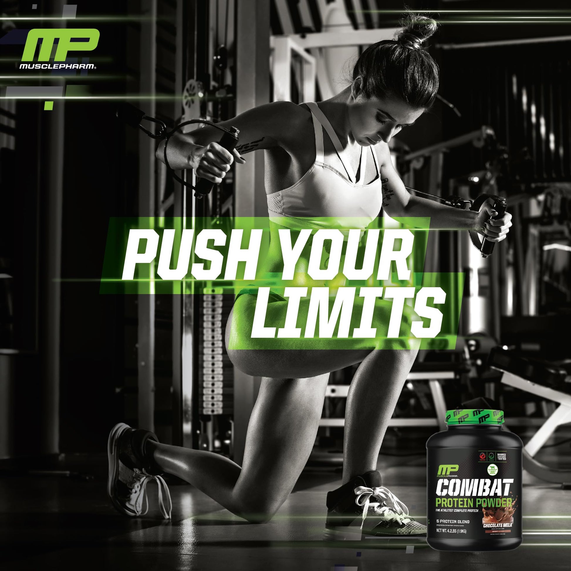 MusclePharm Combat Protein Powder, Chocolate Milk - 4 lb - Gluten Free - 52 Servings Muscle PharmBuy Supplements Australia