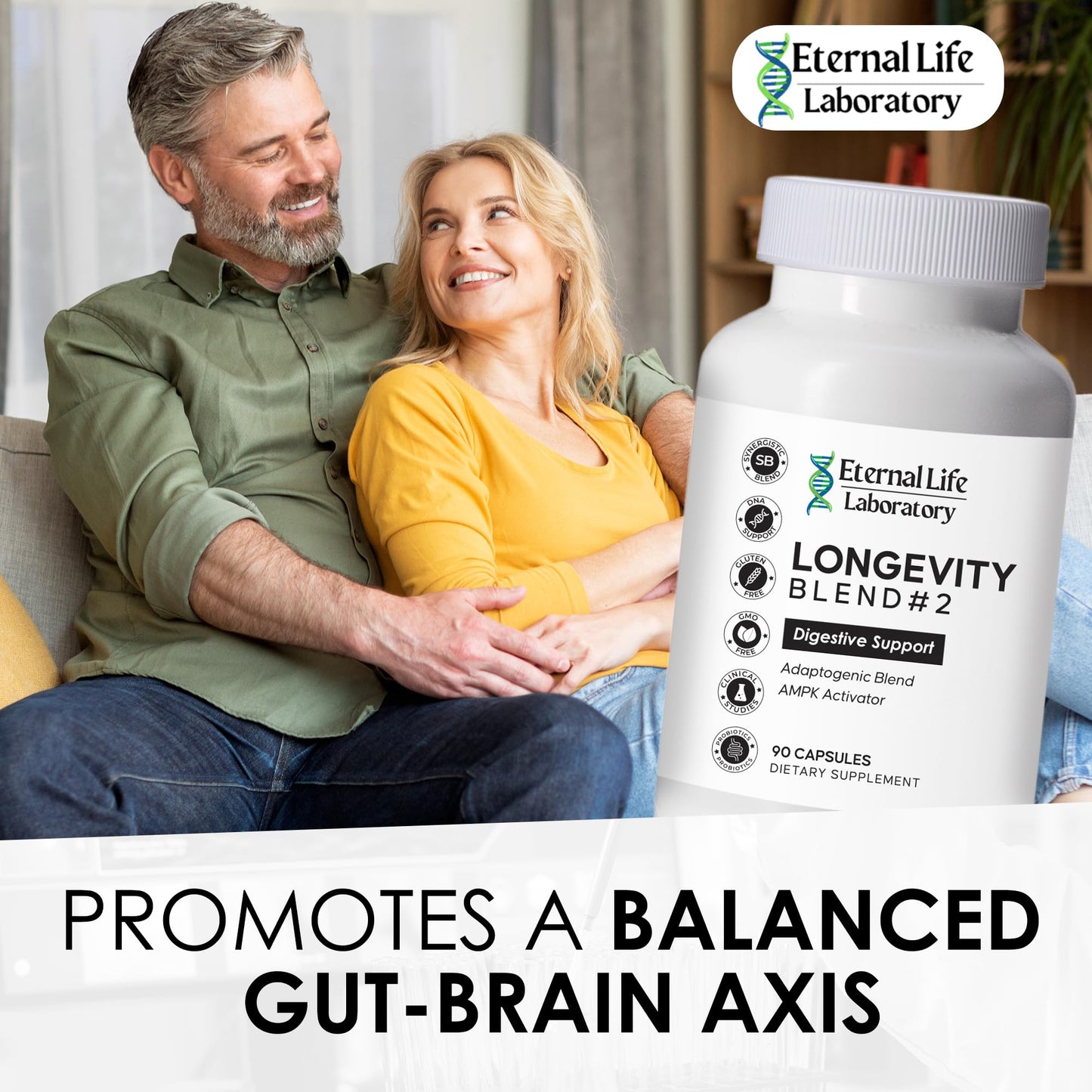Probiotics for Women and Men, Daily Probiotic Supplement Probiotics and Triphala, Green Tea Extract - Anti-Aging Gut Health Optimizer - Intestinal, Colon & Digestive Health - 90 Capsules Eternal Life LaboratoryBuy Supplements Australia
