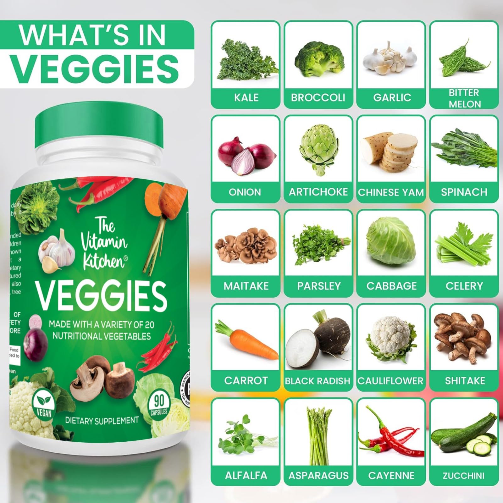 The Vitamin Kitchen Fruit and Veggie Supplements-90 Fruits, 90 Veggies Capsules The Vitamin KitchenBuy Supplements Australia