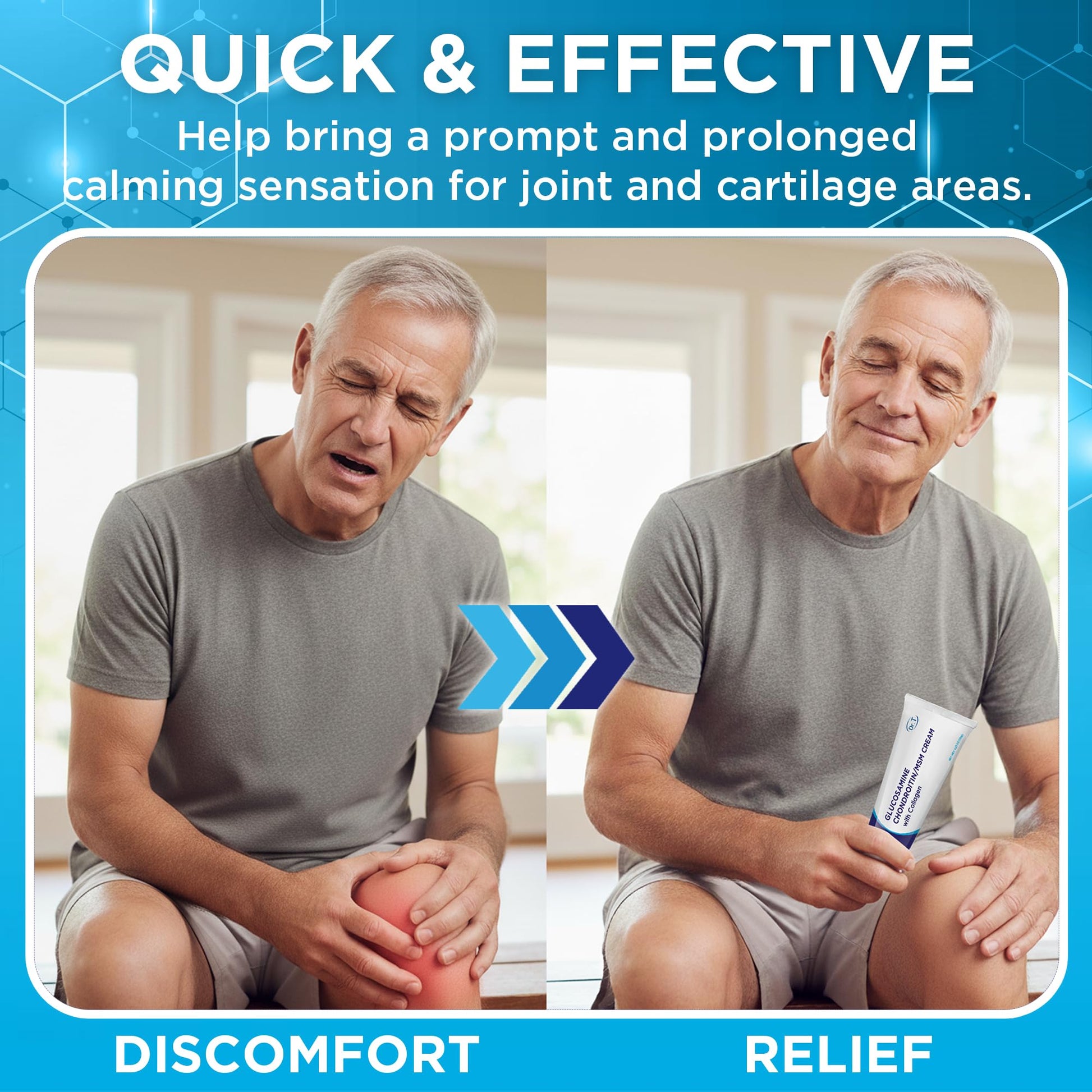 Dr. T Glucosamine Chondroitin Cream - Premium Formula with MSM and Collagen for Joint and Muscle Discomfort - Maintains Joint Strength, Flexibility & Muscle Mobility - 4.23 oz / 120g (3 Pack) Dr. TBuy Supplements Australia