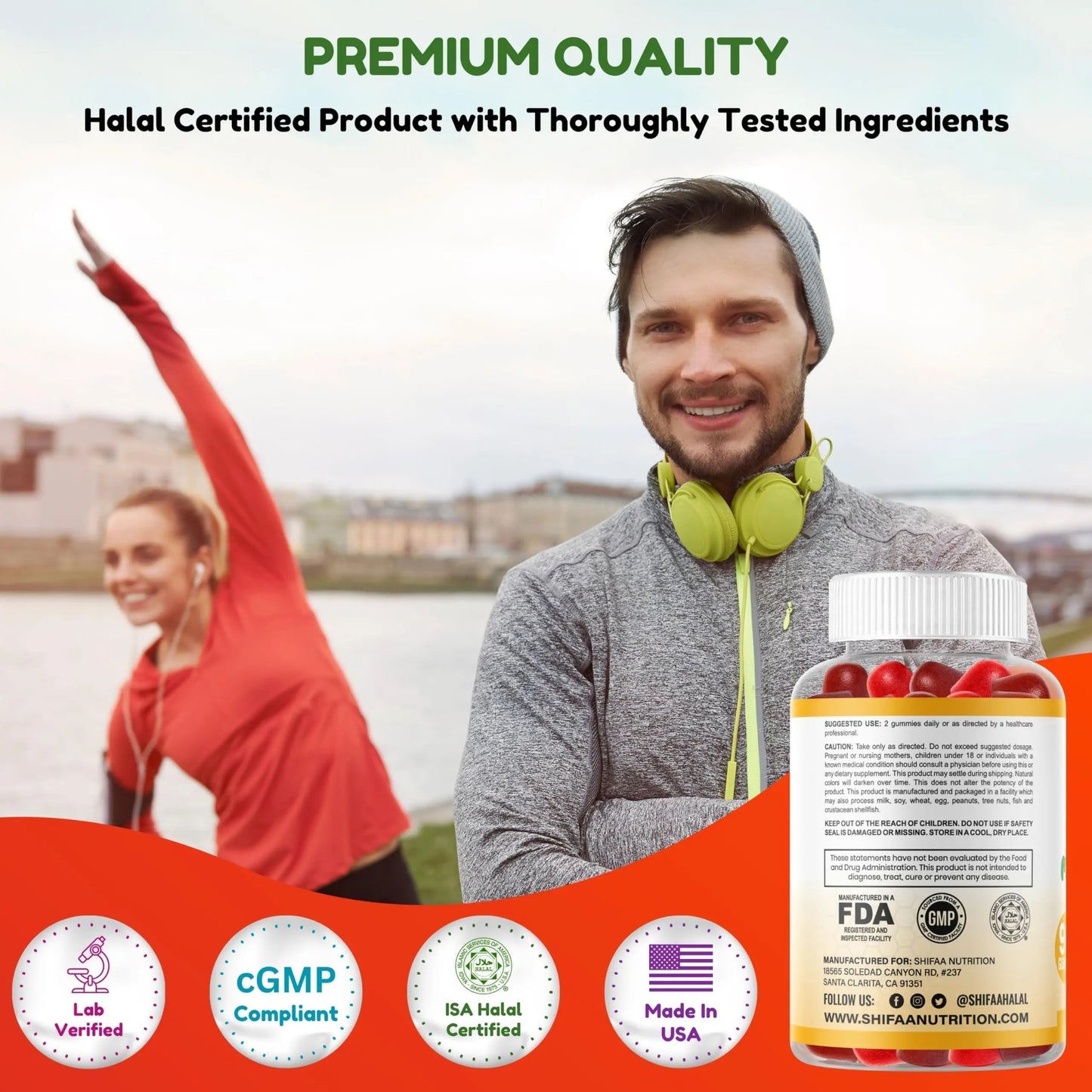 Halal Multivitamin Gummies for Women & Men | Immune & Overall Wellness | 90 Delicious Gummy Vitamins (45-Day Supply) SHIFAA NUTRITION