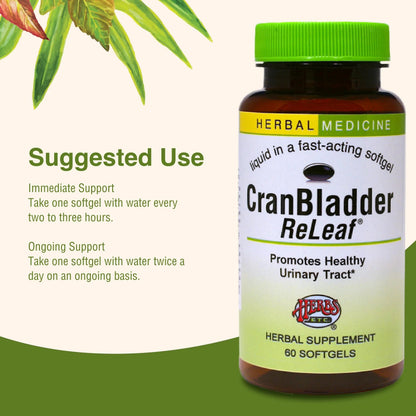 Herbs Etc. CranBladder ReLeaf Softgels - Bladder Health Support - Natural Supplement Formula to Aid Urinary Health & Comfort - Optimal Urinary Support with Cranberry - 60 Softgels (60 Servings) Herbs Etc.Buy Supplements Australia