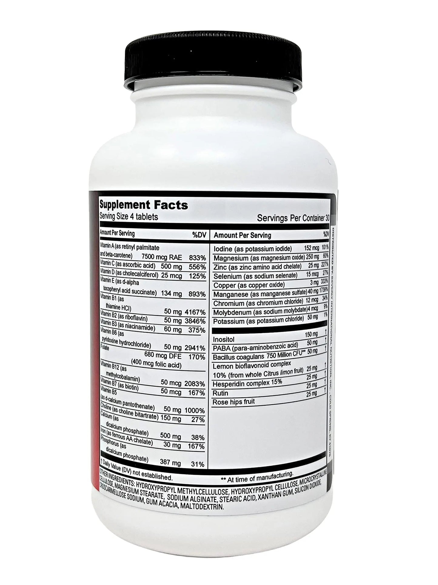 Beverly International Fit Tabs Daily Multi-Vitamin/Mineral with Iron Peptonate,120 Tablets. (30 Servings) Notice The Difference Beverly International