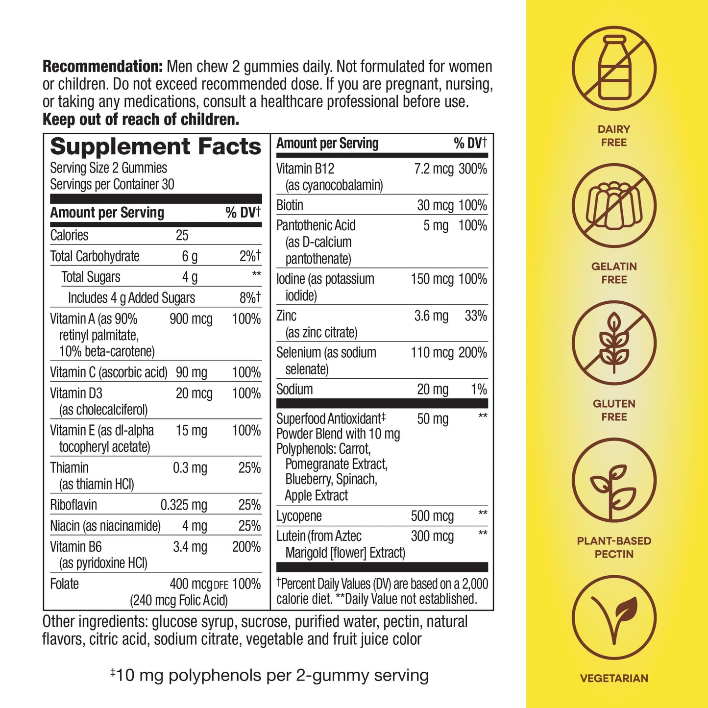 Nature's Way Alive! Men’s 50+ Daily Gummy Multivitamins, Supports Healthy Brain, Eyes, Heart*, B-Vitamins Nature's WayBuy Supplements Australia
