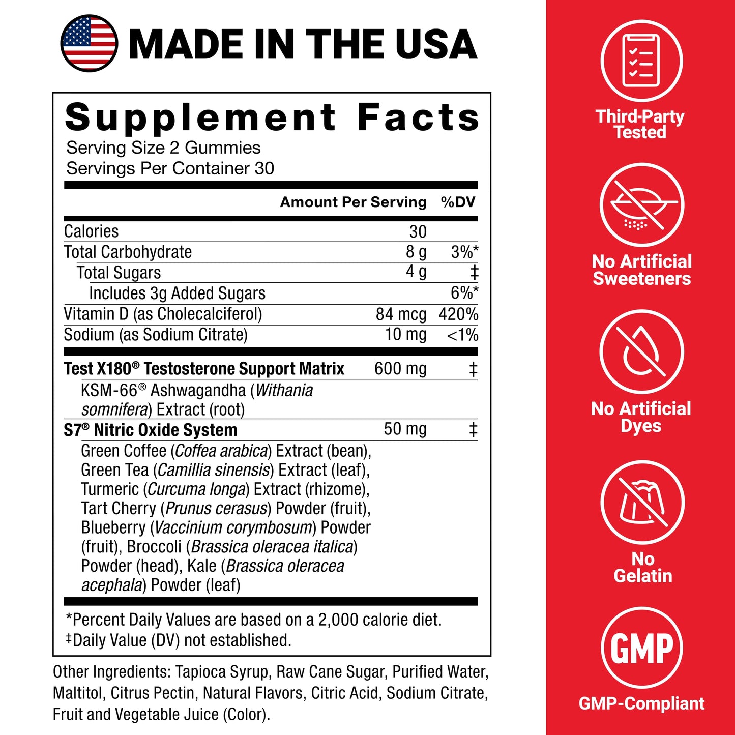 Force Factor Test X180 Max Gummies, Testosterone Booster Supplement for Men, with KSM-66 Ashwagandha to Support T Levels, Strength & Vitality, Mixed Berry, 60 Gummies Force FactorBuy Supplements Australia