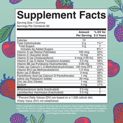 MaryRuth Organics Toddler Multivitamin Gummies + Postbiotics | USDA Organic | Vitamins for Kids Ages 2+ | Immune Support | Vitamin C | MaryRuth OrganicsBuy Supplements Australia