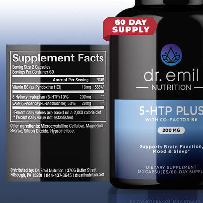 DR EMIL NUTRITION 200 MG 5-HTP Plus with SAM-e for Mood, Stress, and Sleep DR EMIL NUTRITIONBuy Supplements Australia