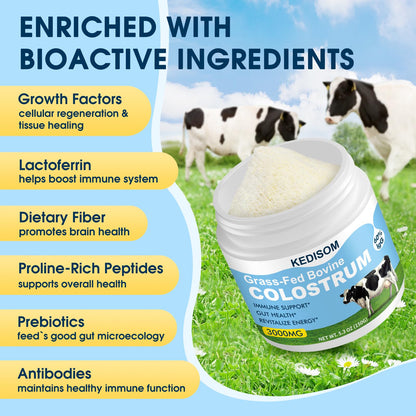 KEDISOM Grass-Fed Bovine Colostrum Supplement Powder - 60% High IgG 3000 mg for Gut Health, Immune Support - Easy to Mix Natural Liposomal Colostrum Superfood, Unflavored, 50 Servings KEDISOMBuy Supplements Australia