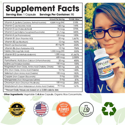 Bariatric Multivitamin Iron-Free One Capsule Per Day and CoQ10 100mg Supplement for Brain Health and Energy Management for Women and Men Shiny LeafBuy Supplements Australia