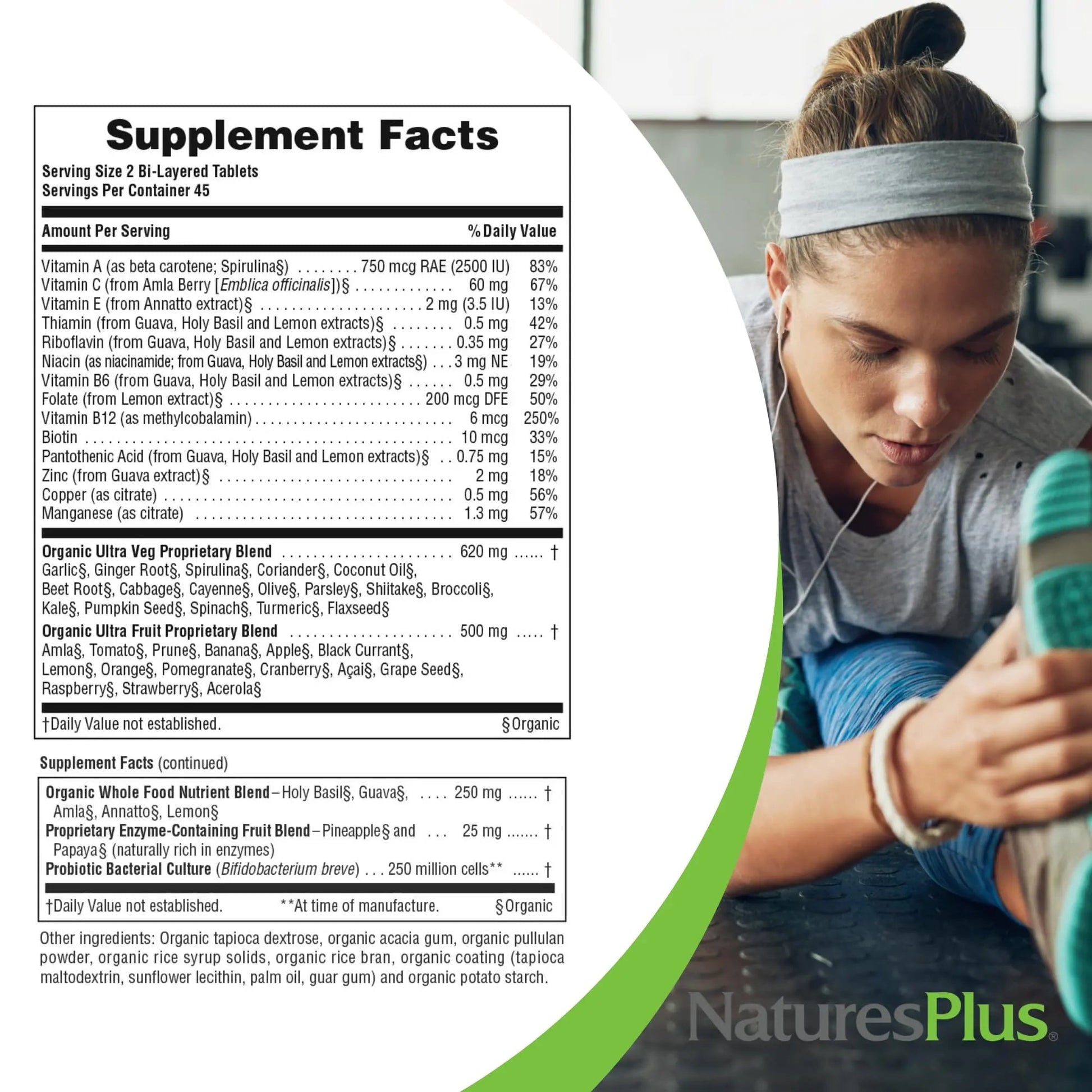 NaturesPlus Ultra Juice Multivitamin - 90 Bi-Layered Tablets - Whole Food Supplement with Fruits, Vegetables & Probiotics NaturesPlusBuy Supplements Australia