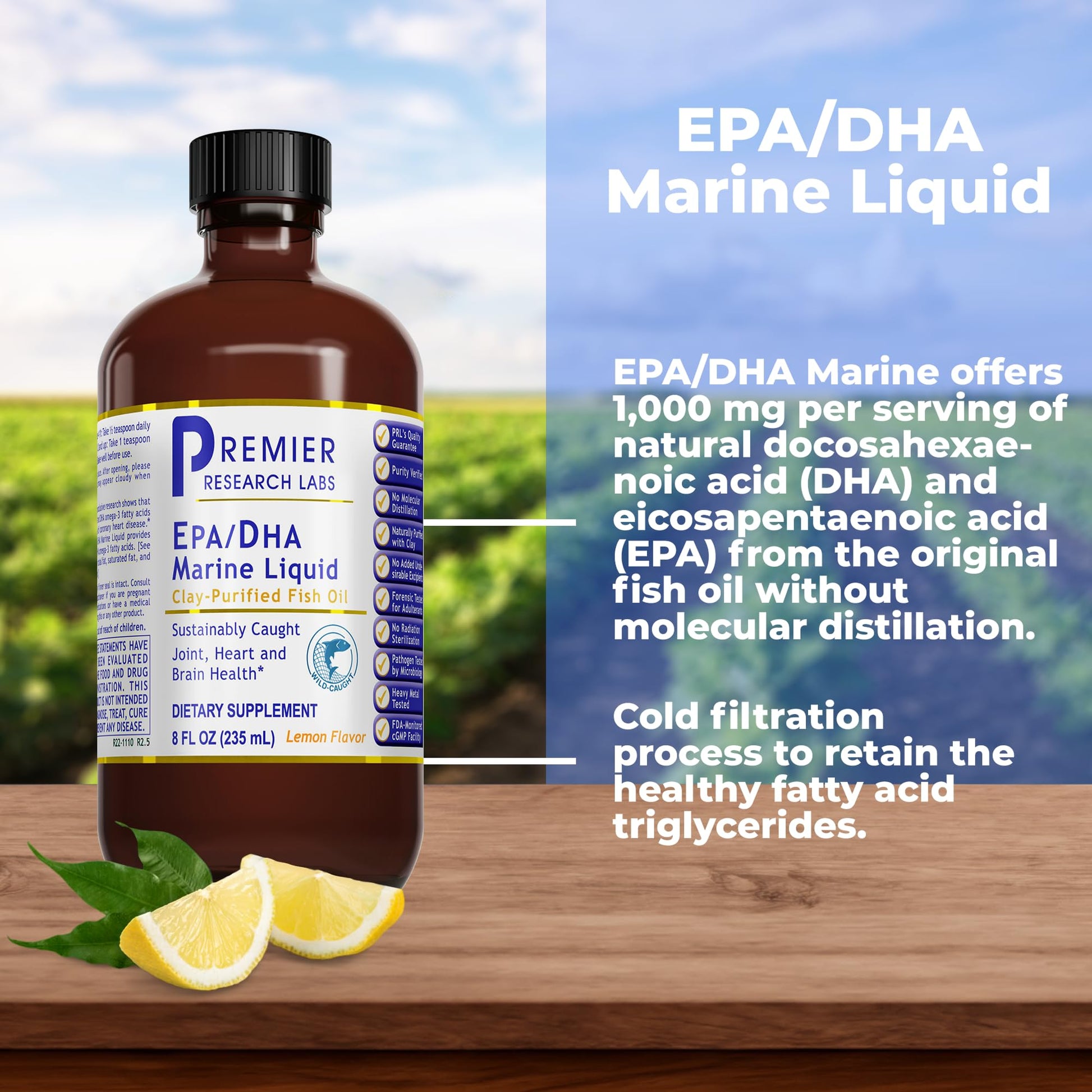 Premier Research Labs EPA/DHA Marine Liquid - Omega 3 Fish Oil Liquid, Omega 3 Liquid Fish Oil Supplement for Adults, Joint, Heart, & Brain Health Support - 8 Fl Oz Bottle Premier Research LabsBuy Supplements Australia