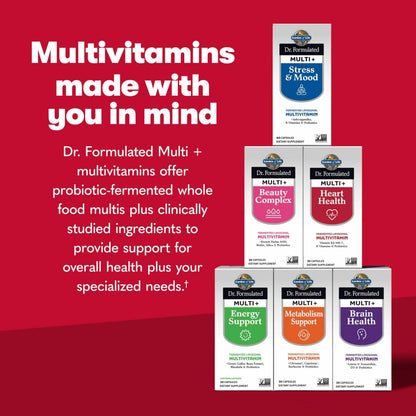 Garden of Life Dr. Formulated Multi+ Heart Health - Fermented Liposomal Multivitamin + Vitamin K2 MK-7, B Vitamins & Probiotics Garden of Life