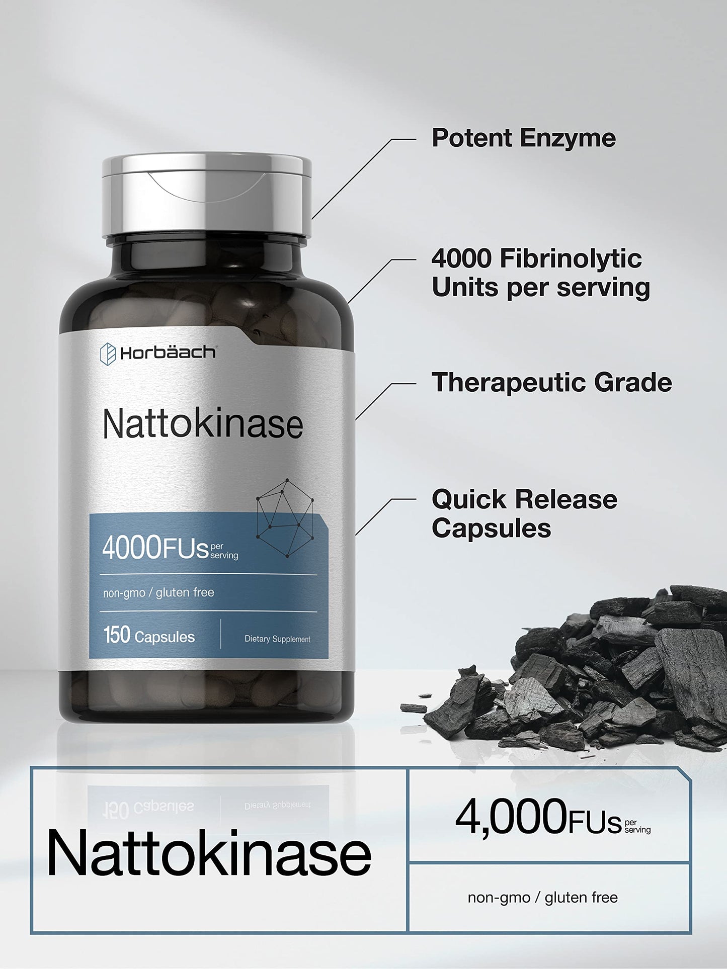 Nattokinase Supplement 4000 FU | 150 Capsules | Non-GMO, Gluten Free | by Horbaach HorbäachBuy Supplements Australia