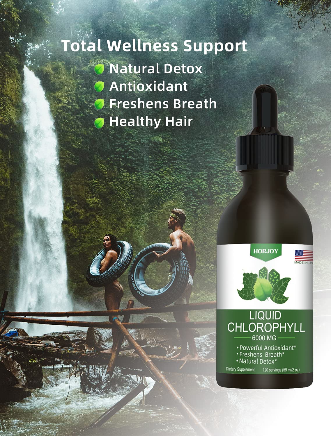 Chlorophyll Liquid Drops - 100% Natural Energy Booster and Immune Support - Internal HorjoyBuy Supplements Australia