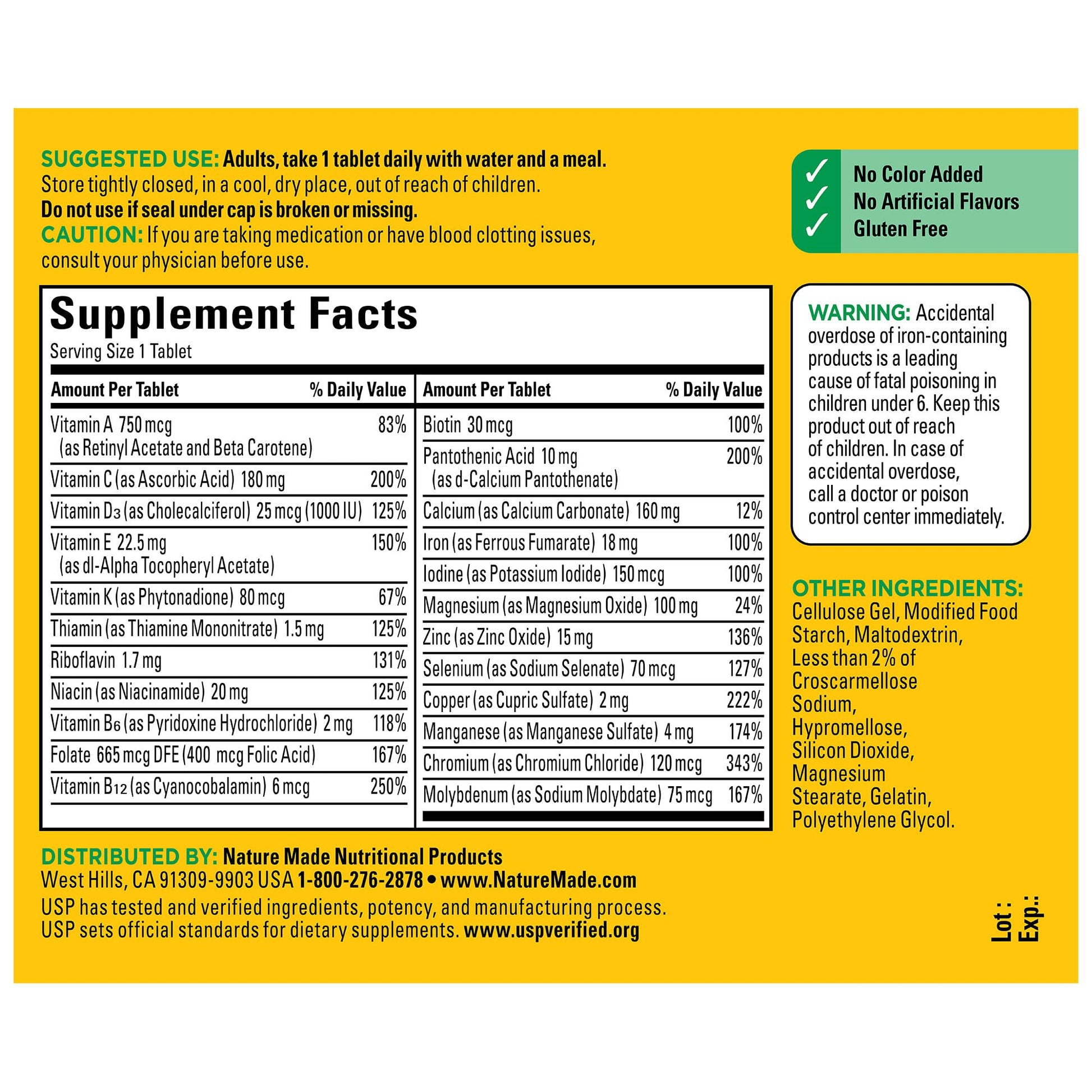 Nature Made Multivitamin Tablets with Vitamin D3 and Iron, 130 Count for Daily Nutritional Support Nature MadeBuy Supplements Australia