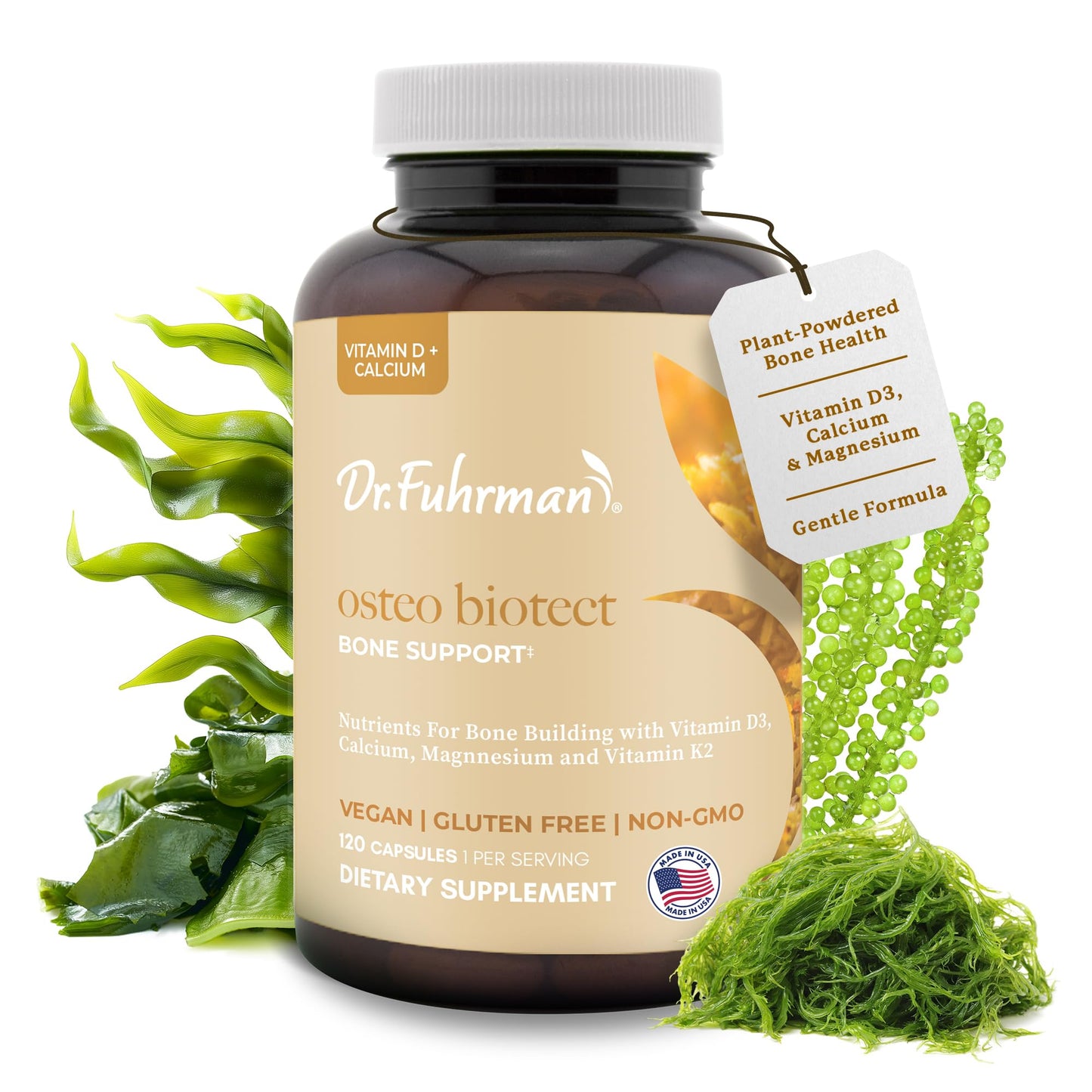 Dr. Fuhrman Osteo Bone Health Supplement | Wholefood Supplement for Women & Men | Vitamin for Bone Density | Organic Vitamin D3, Calcium, Magnesium & K2 | Natural Ingredients | 120 Caps Dr. FuhrmanBuy Supplements Australia
