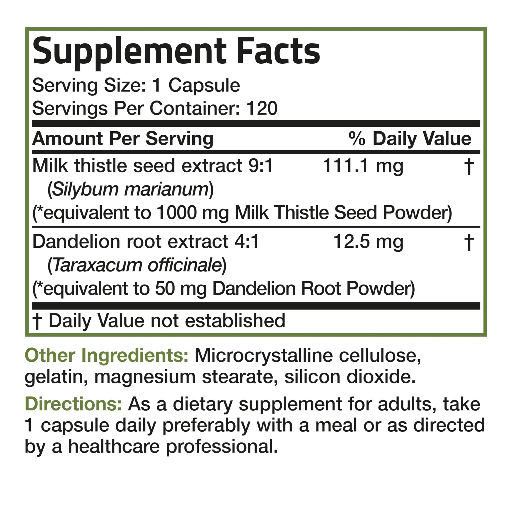 Bronson Milk Thistle Silymarin Marianum & Dandelion Root Liver Health Support BronsonBuy Supplements Australia