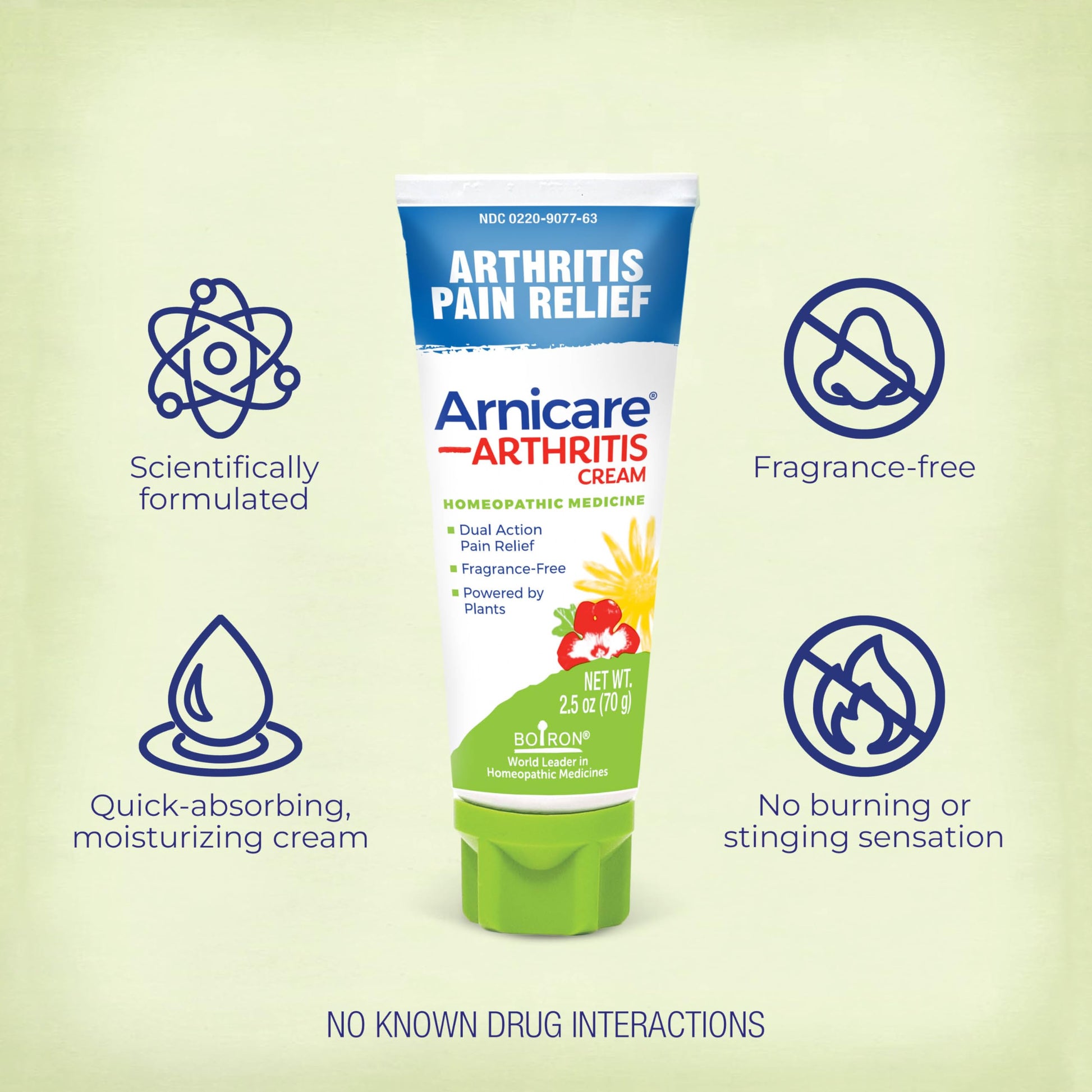 Boiron Arnicare Arthritis Cream for Pain Relief of Knees, Hands, Wrists, Elbows, Joints & Muscles – Quickly Absorbed & Fragrance-Free – 5 oz (2 Pack of 2.5 oz) BoironBuy Supplements Australia